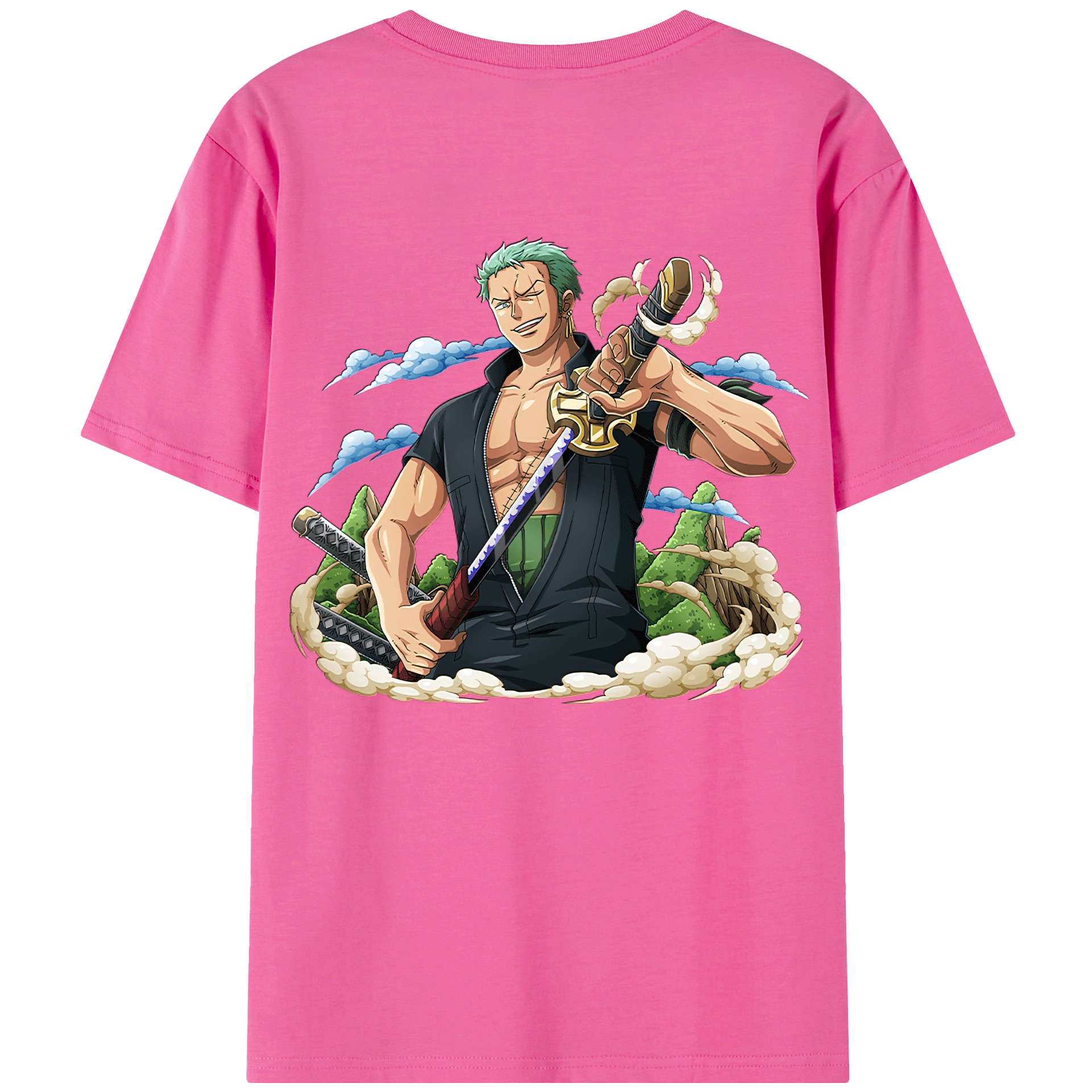 ワンピース ロロノア・ゾロ ONE PIECE Roronoa Zoro レディース半袖Tシャツ(バックプリント)
